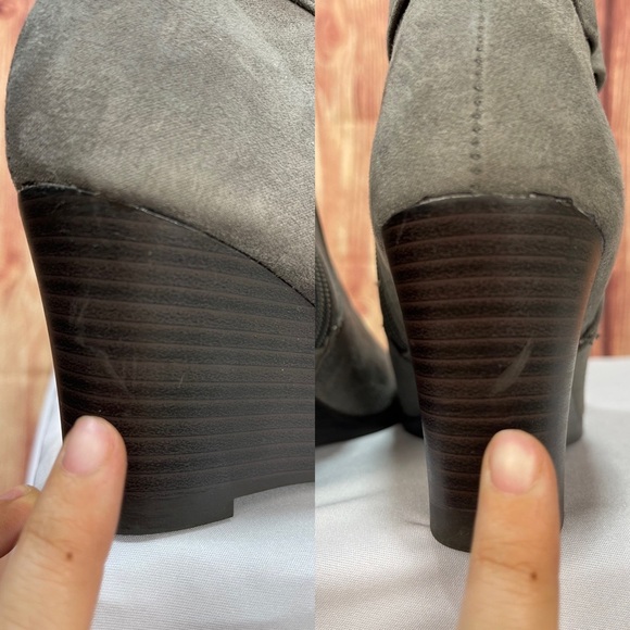 Maurices Rachel Gray faux suede wedge boho bootie boot women’s size 7 - Picture 15 of 17